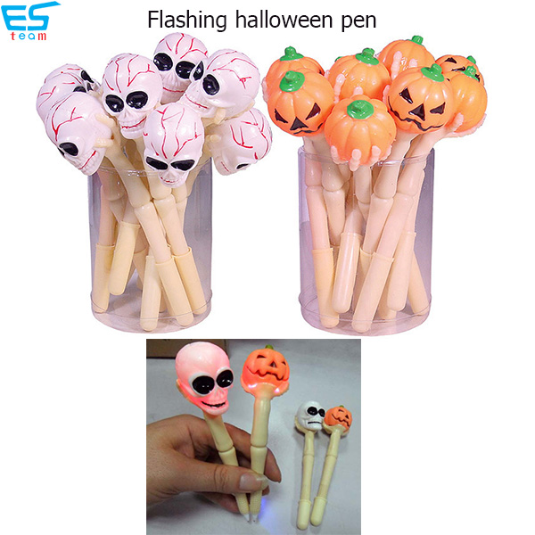 Flashing Skull/pumpkin Halloween ballpoint pen