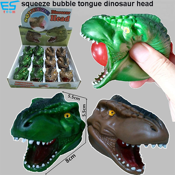 squeeze bubble tongue dinosaur head